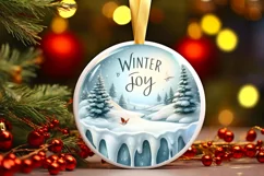 3D Winter Scene with Penguin Sublimation PNG Product Image 1