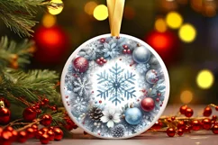Round Christmas Ornament Sublimation|Clipart Product Image 1