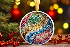 Round Christmas Ornament Sublimation|Clipart Product Image 2