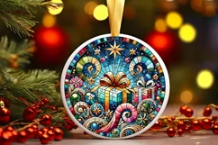 Round Christmas Ornament Sublimation|Clipart Product Image 2