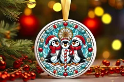 Round Christmas Ornament Sublimation|Clipart Product Image 2
