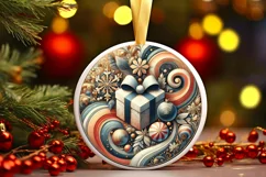 Round Christmas Ornament Sublimation|Clipart Product Image 2