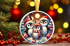 Round Christmas Ornament Sublimation|Clipart Product Image 2