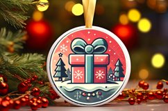 Round Christmas Ornament Sublimation|Clipart Product Image 1