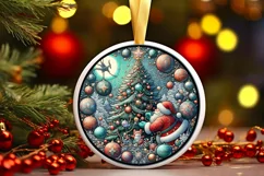 Round Christmas Ornament Sublimation|Clipart Product Image 1