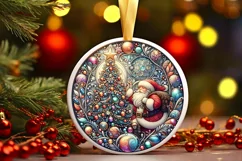 Round Christmas Ornament Sublimation|Clipart Product Image 1