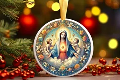 Round Christmas Ornament Sublimation|Clipart Product Image 1