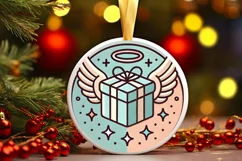 Round Christmas Ornament Sublimation|Clipart Product Image 2