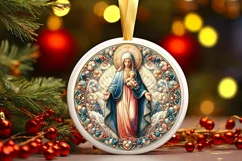 Round Christmas Ornament Sublimation|Clipart Product Image 1