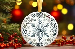 Round Christmas Ornament Sublimation|Clipart Product Image 1