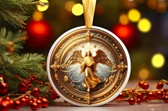 Round Christmas Ornament Sublimation|Clipart Product Image 1