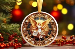 Round Christmas Ornament Sublimation|Clipart Product Image 1