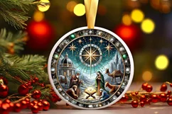 Round Christmas Ornament Sublimation|Clipart Product Image 2
