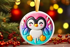 Round Christmas Ornament Sublimation|Clipart Product Image 2