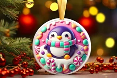 Round Christmas Ornament Sublimation|Clipart Product Image 2