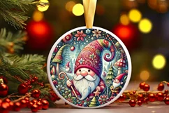 Round Christmas Ornament Sublimation|Clipart Product Image 1