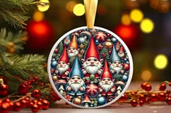 Round Christmas Ornament Sublimation|Clipart Product Image 1