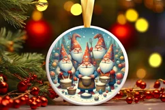 Round Christmas Ornament Sublimation|Clipart Product Image 1