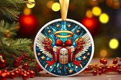 Round Christmas Ornament Sublimation|Clipart Product Image 1