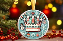 Round Christmas Ornament Sublimation|Clipart Product Image 2