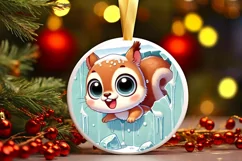 Round Christmas Ornament Sublimation|Clipart Product Image 1