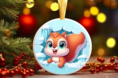 Round Christmas Ornament Sublimation|Clipart Product Image 1