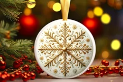 Round Christmas Ornament Sublimation|Clipart Product Image 1