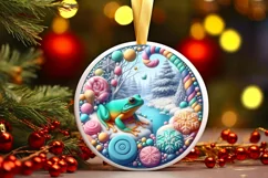 Round Christmas Ornament Sublimation|Clipart Product Image 1