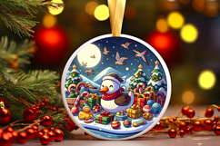 Round Christmass Ornament PNG Product Image 1