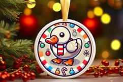 Round Christmas Ornament Sublimation|Clipart Product Image 1