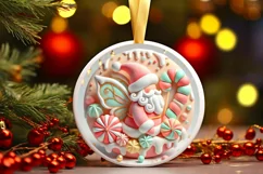 Round Christmas Ornament Sublimation|Clipart Product Image 2