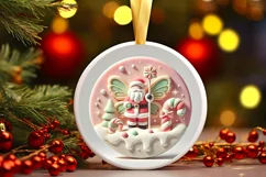 Round Christmas Ornament Sublimation|Clipart Product Image 2