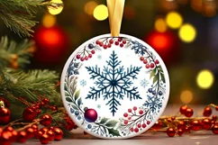 Round Christmas Ornament Sublimation|Clipart Product Image 1