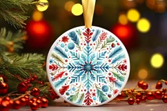 Round Christmas Ornament Sublimation|Clipart Product Image 1