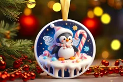Round Christmas Ornament Sublimation|Clipart Product Image 1