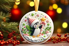 Round Christmas Ornament Sublimation|Clipart Product Image 2
