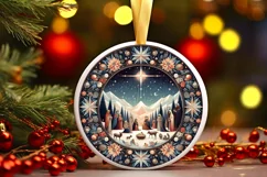 Round Christmas Ornament Sublimation|Clipart Product Image 1