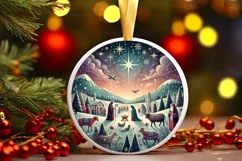 Round Christmas Ornament Sublimation|Clipart Product Image 1