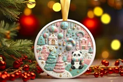 Round Christmas Ornament Sublimation|Clipart Product Image 1