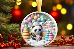 Round Christmas Ornament Sublimation|Clipart Product Image 1