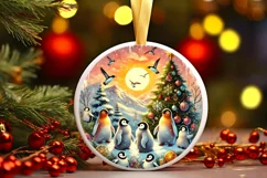 Round Christmas Ornament Sublimation|Clipart Product Image 2