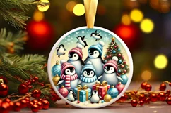 Round Christmas Ornament Sublimation|Clipart Product Image 2