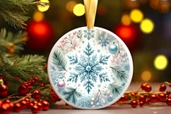 Round Christmas Ornament Sublimation|Clipart Product Image 1