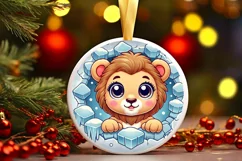 Round Christmas Ornament Sublimation|Clipart Product Image 2