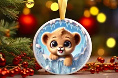 Round Christmas Ornament Sublimation|Clipart Product Image 2