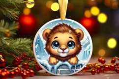 Round Christmas Ornament Sublimation|Clipart Product Image 2