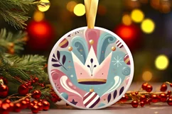 Round Christmas Ornament Sublimation|Clipart Product Image 1