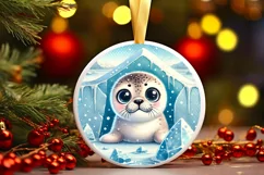 Round Christmas Ornament Sublimation|Clipart Product Image 2