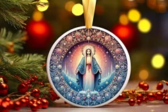 Round Christmas Ornament Sublimation|Clipart Product Image 1
