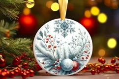 Round Christmas Ornament Sublimation|Clipart Product Image 1
